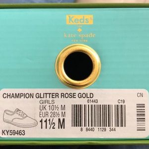Kate Spade rose gold glitter shoes